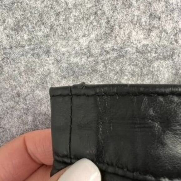 Sacha Midi Skirt Womens 26x29 Black Genuine Leather Lined Slit Zipper Pencil - Picture 10 of 11